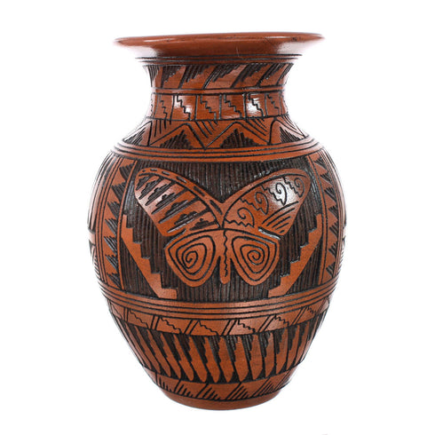 Navajo Hand Crafted Butterfly Pottery By Artist Shyla Watchman AX129334
